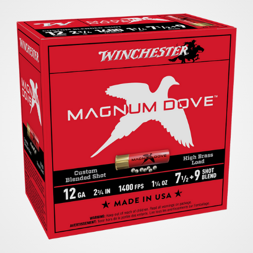 Winchester Magnum Dove 12Gauge 2.75" 1 1/4oz 7.5+9 Shot 25 Shells