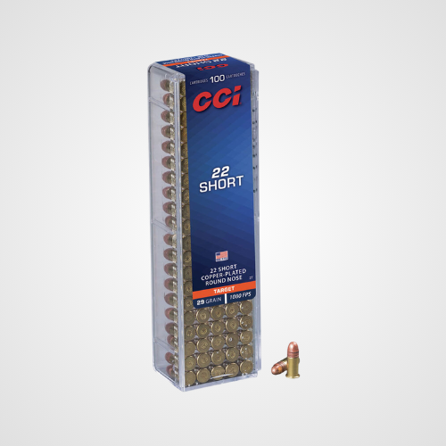 CCI Target Rimfire 22Short 29gr Copper Plated Round Nose 100 Rounds