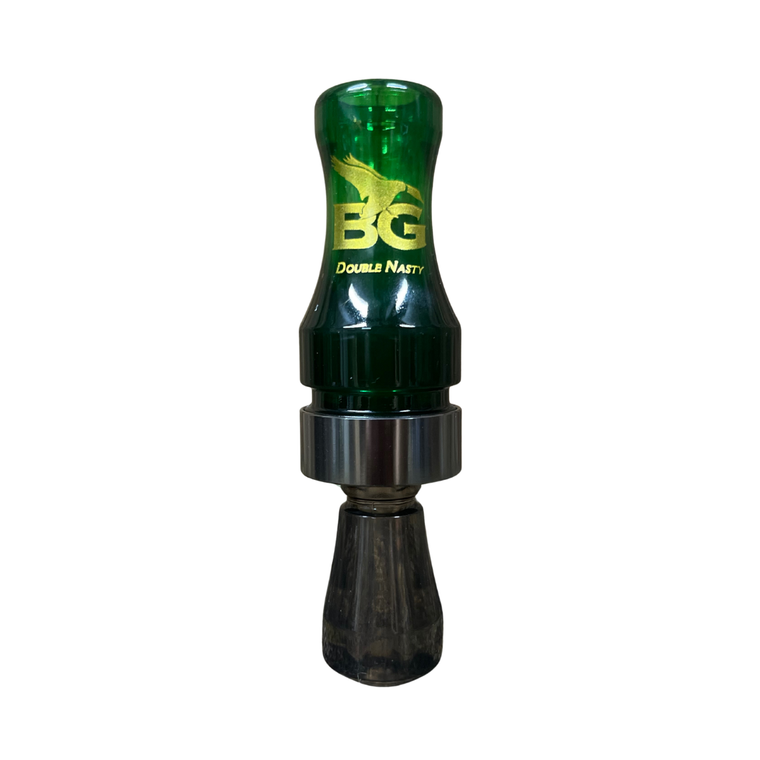 Buck Gardner Double Nasty Poly Double Reed Duck Call Camo Green/Smoke