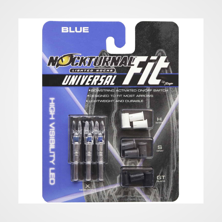 Nockturnal Fit Universal Size Blue Nock 3Pk