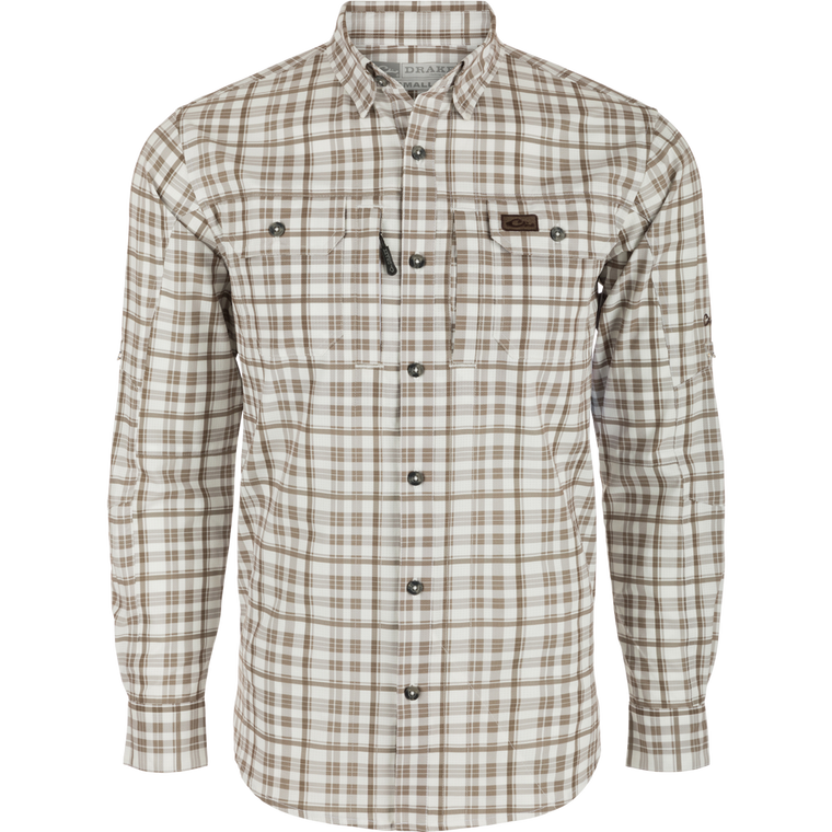 Drake Hunter Creek Window Pane Plaid Shirt Long Sleeve