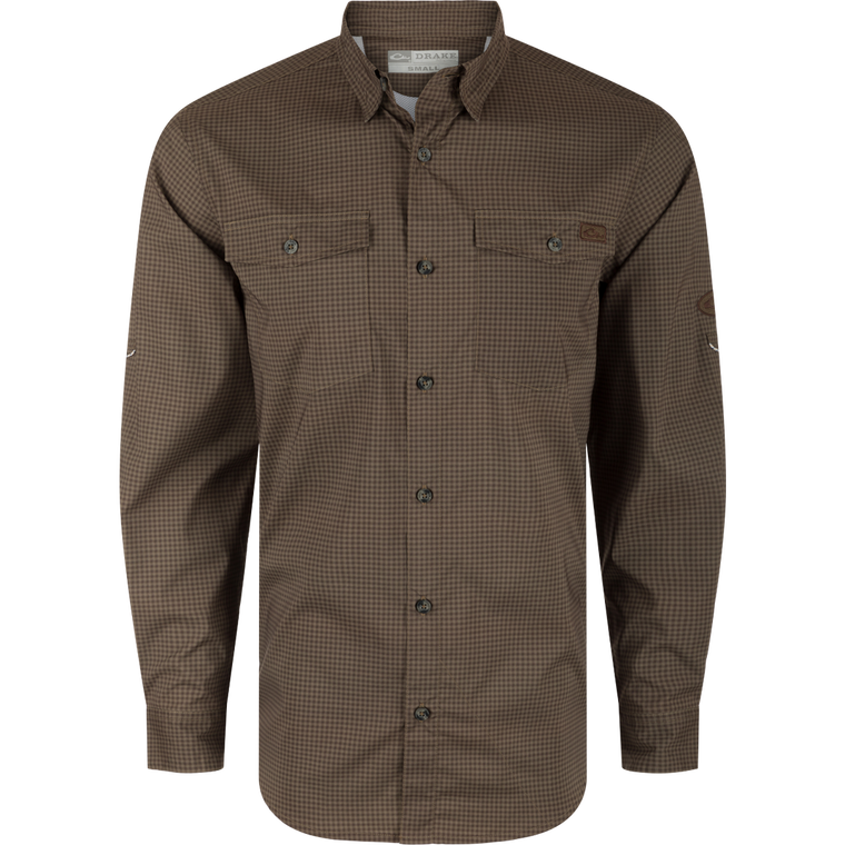 Drake Frat Gingham Check Button-Down Long Sleeve Shirt