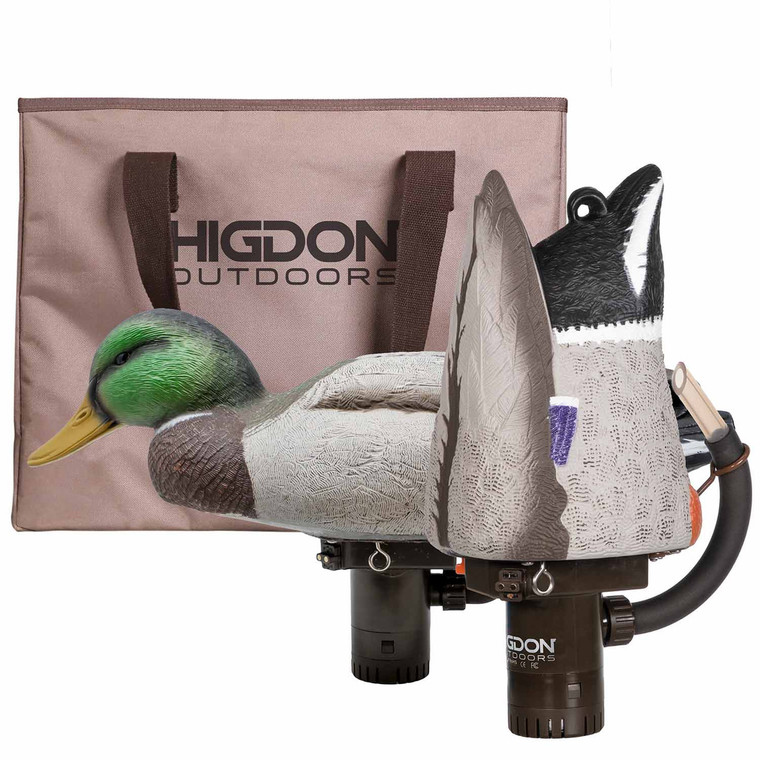 Higdon Pulsator Pro Mallard Drake and Pro Swimmer Combo with 2-Slot Decoy Bag