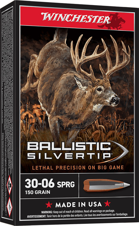 Winchester Ballistic Silvertip 30-06Springfield 150gr Rapid Controlled Expansion Polymer Tip 20 Rounds