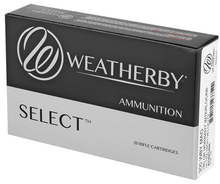 Weatherby Select 300 Wthby Mag 180gr Hornady Interlock 20 Rounds