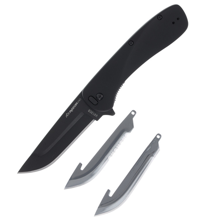 Outdoor Edge VX1 Spring-Assisted, Replaceable Blade Folding Knife Black