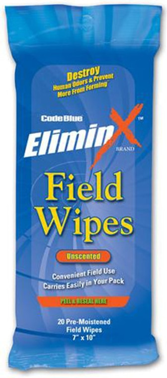 Code Blue Eliminx Scent Eliminator Field Wipes 20 Count