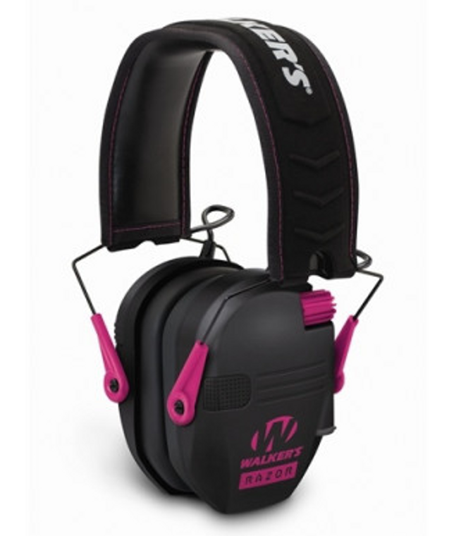 Walker's Game Ear Razor Slim Shooter Folding Ear Muffs Pink