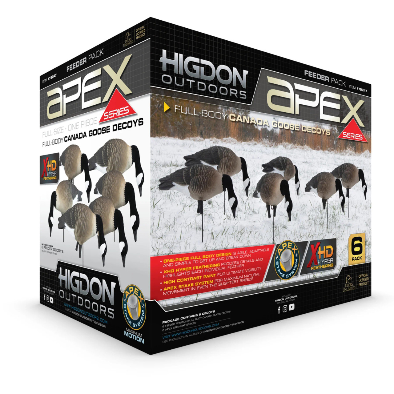 Higdon APEX Full-Size Full-Body Feeder Pack Canada Goose Decoys 6-Pack ...
