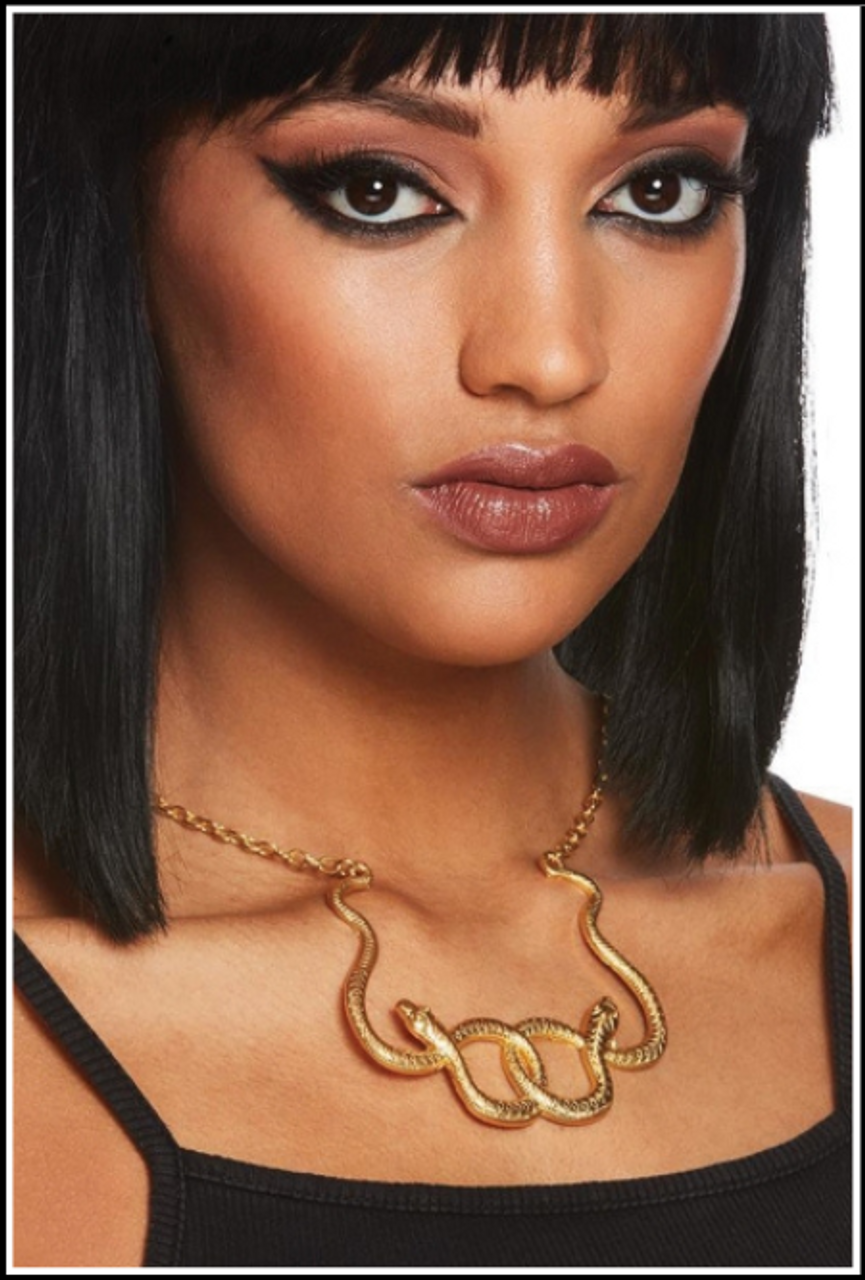 Rubans Voguish Gold Toned Zircons Studded Serpent Statement Neckace.