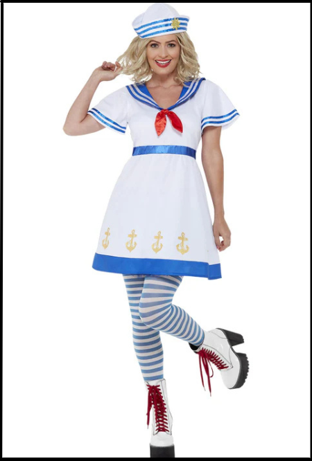 fancy dress sailor outfit ladies Adult Sexy Navy Sailor Suit Pin-Up Girl Costume Clubwear Military Outf   jetechband