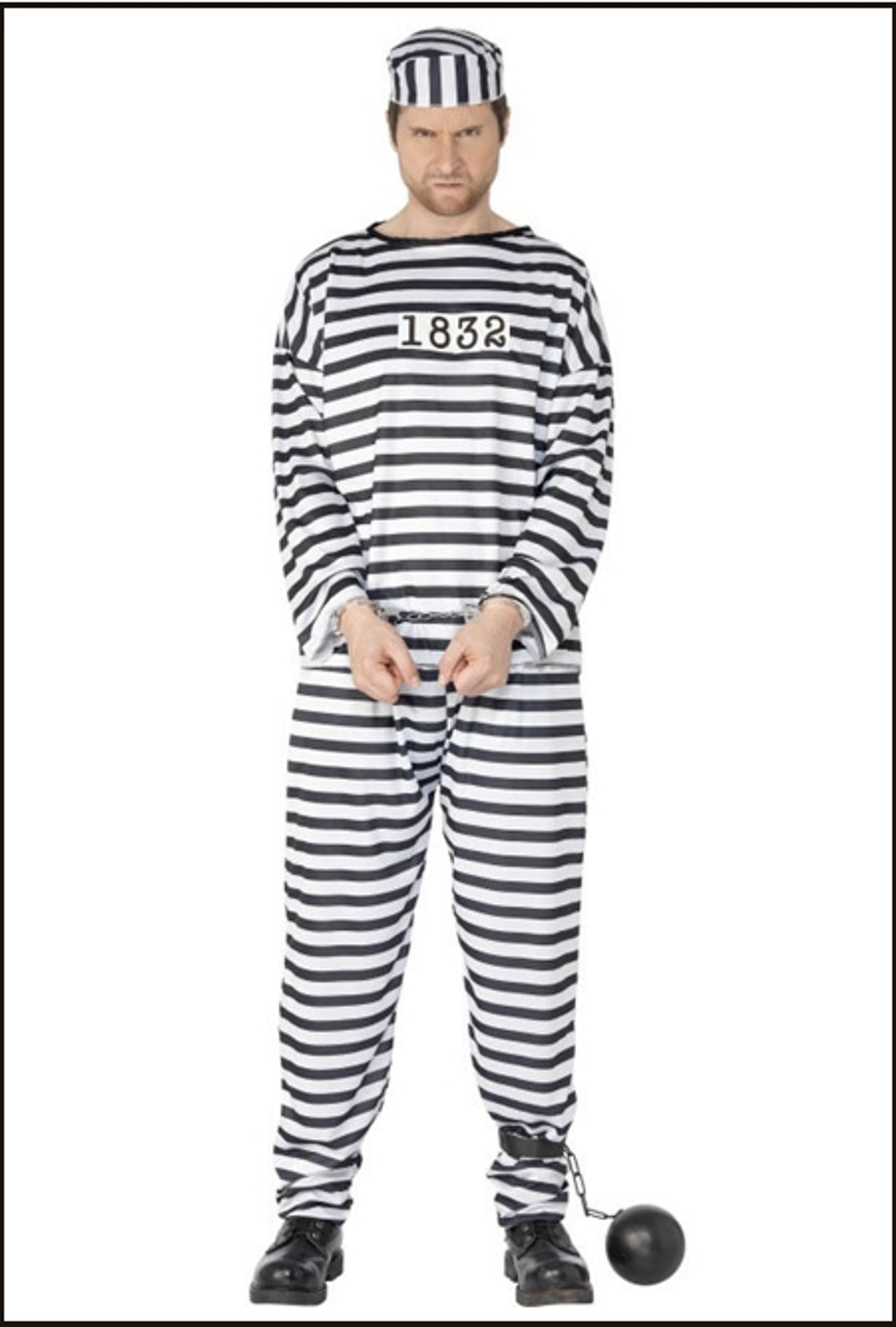 Adult's Striped Convict Costume