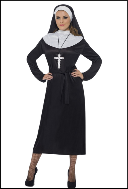 Nun Costume for Women's Halloween Fancy Dress Parties