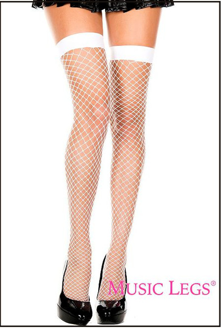 Medium Diamond Fishnet Stockings White