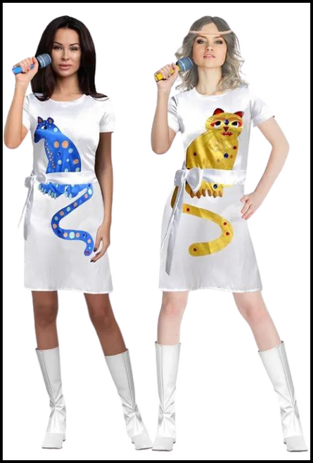 Yellow & Blue Dancing Queen Costume, 60's, 70's, ABBA Dress Up, Pop Star, Famous Person, Fancy Dress, Shop online or instore at Singapore Charlie Cairns Australia.