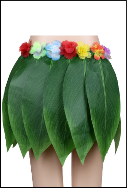 Tropical Leaf Hawaiian Skirt for Fancy Dress Costume. 
Shop online or instore at Singapore Charlie Cairns Australia.