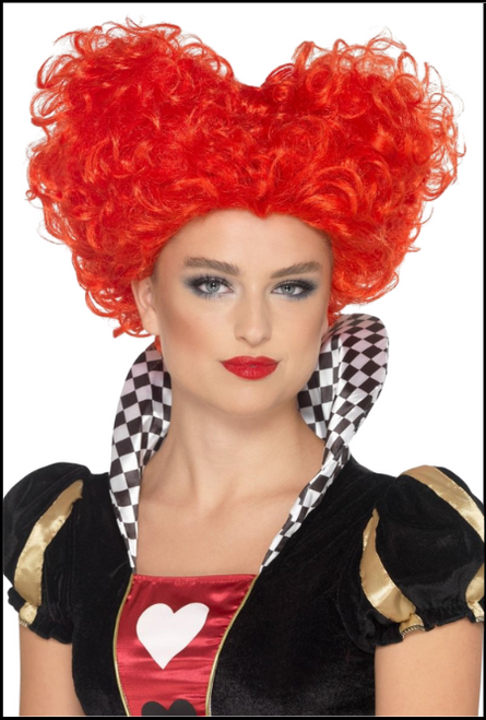 Queen of Hearts inspired wig, perfect to addition to finish off your Alice in Wonderland costume! Shop online or instore at Singapore Charlie's Cairns Australia.