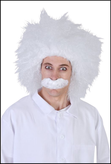 Emmet Wig & Mo White Crazy Scientist Costume Wig