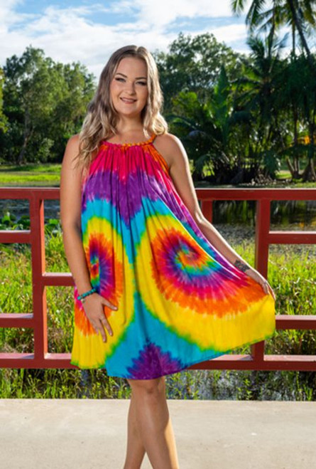 Belinda Ladies Rainbow Tie-dye Dress