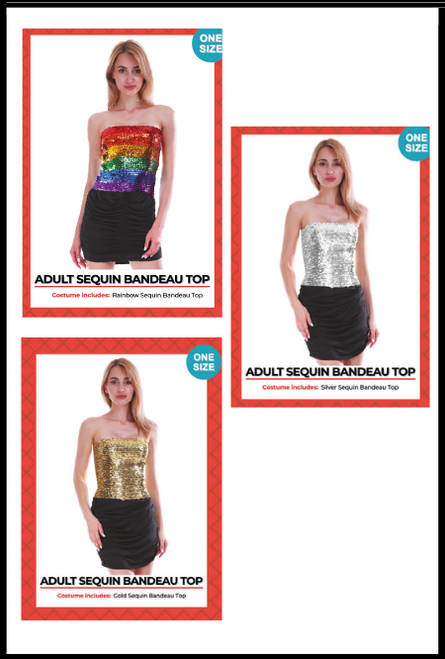 Sequin Boob tube top, Fancy Dress, Mardi Gras. Shop online or instore at Singapore Charlie Cairns Australia.