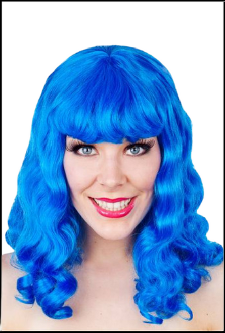 Katy Perry Blue Wig for Women's Fancy Dress Costume