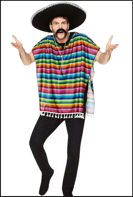 Why not throw this Mexican poncho on for you next fiesta costume party, carnival, show, gig, festival, fancy dress event rave or play. Shop online or instore at Singapore Charlie's Cairns Australia