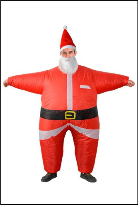 Why not for Christmas this year be an inflatable Santa Claus! This blow up costume includes the jumpsuit and battery operated fan pack which takes 4x AA batteries and can last up to 7 hours. One size fits most. Shop online or instore at Singapore Charlie Cairns Australia.