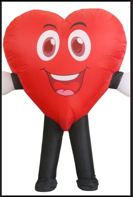 Fancy dress Inflatable Heart Costume, comes with costume and 1 battery operated fan pack, which takes 4x AA batteries (batteries not included). Shop online or instore at Singapore Charlie's Cairns Australia.