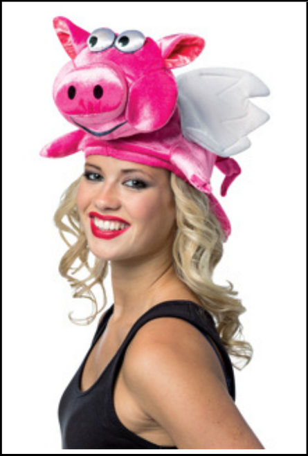 Fancy dress flying pig hat. Shop online or instore at Singapore Charlie's Cairns Australia.