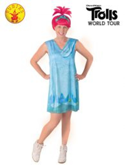 Fancy dress Trolls Poppy Adult Costume, comes with dress and wig. Shop instore or online at Singapore Charlie's Cairns Australia.