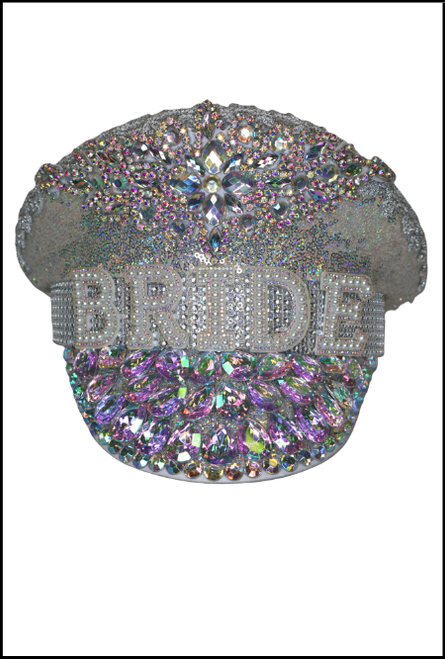 Silver rainbow Sequined Cap, Bride, Bridal Party Accessory, Hen's Party, Shop online or instore at Singapore Charlie Cairns Australia.