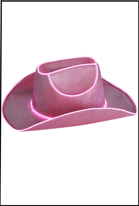 Pink Cowboy Hat with Neon Flashing Lights, Fancy Dress. Shop online or instore at Singapore Charlie Cairns.