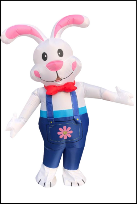 With a hip and a hop, kids don't want the Easter fun to stop! Did you happen to see the bunny with the pink and white ears? That means that Easter is finally here. This inflatable Bunny costume, comes with a battery operated fan pack which takes 4x AA batteries (batteries not included), one size fits most. Shop online or instore at Singapore Chalie's Cairns Australia.