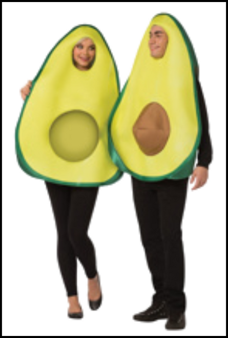 In Avocados we trust! Avocados are the new super-food and to celebrate we have this new Avocado Couple costume! With this couple's costume, 2 halves make a great connecting whole. Includes male & female halves. One size fits most Adults. Shop online or instore at Singapore Charlie Cairns Australia.