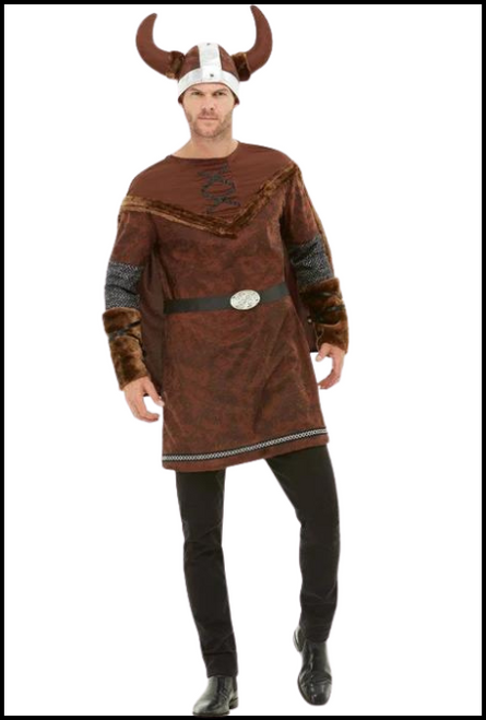 For your next fancy dress or themed party why not be a little different and be a Viking barbarian for it. This costume includes the tunic, cape and helmet. Belt and pants are NOT included. Shop online or instore at Singapore Charlie Cairns Australia.