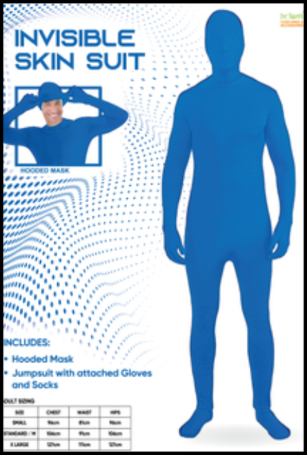 Blue Lycra Second Skin Bodysuit, Fancy Dress, Sports Day, Shop online or instore at Singapore Charlie Cairns Australia.