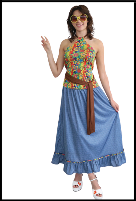 Adult Groovy Girl, 60's, 70's, Hippie, Tie Dye, Peace, Fancy Dress, 
Shop online or instore at Singapore Charlie Cairns Australia.