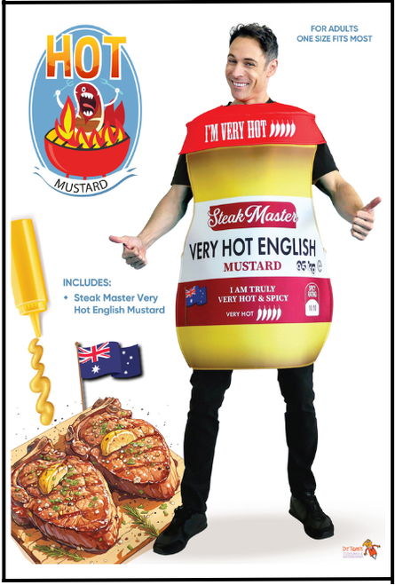 mustard, aussie, food costume, Shop online or in store at Singapore Charlie Cairns Australia