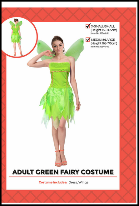 Adult Green Fairy, Mystical, Enchanted, Dress up, Costume, Shop online or instore at Singapore Charlie Cairns Australia