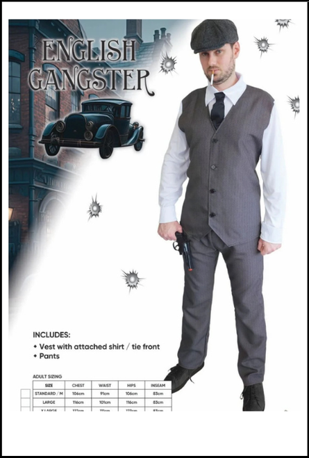 English Gangster Men's fancy themed Costume
Shop instore or online at Singapore Charlie Cairns Australia