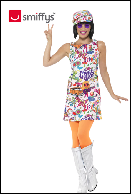 60s Groovy Chick fancy dress themed costume