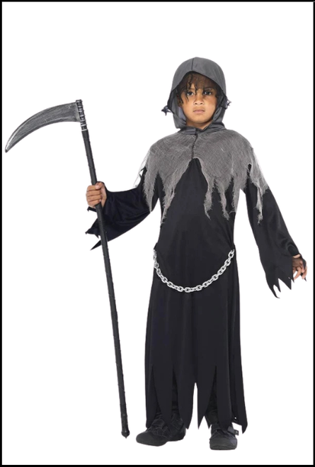 Grim Reaper Boys Fancy Dress Costume 
shop instore or online at Singapore Charlie Cairns Australia