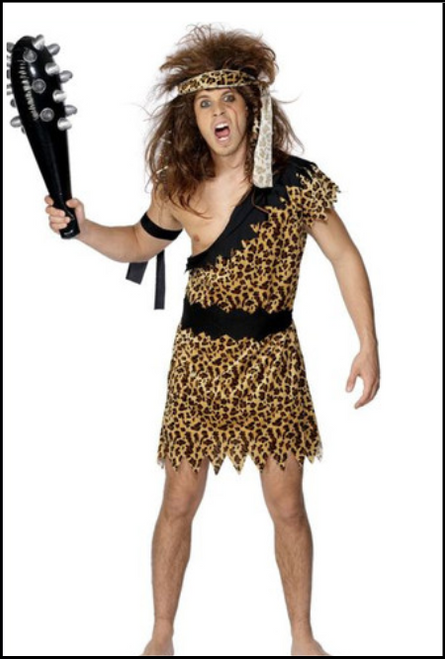 Men's Leopard Print Caveman Costume Fancy Dress