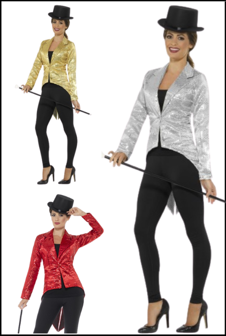 Sequin Assorted Colours  Tailcoat Ladies Jacket
Shop Instore or online at Singapore Charlie Cairns Australia