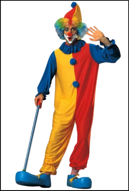 Clown one-piece set with hat  
Shop instore or online at Singapore Charlie Cairns Australia