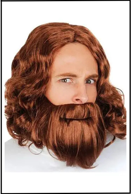Jesus Wig & Beard Set Brown, Christmas, Christ, Fancy Dress, Shop online or instore at Singapore Charlie Cairns Australia.