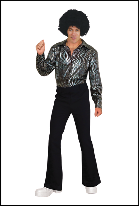 Black Flared Pants, 70's Disco Fever, 60's, Fancy Dress, Groovy Costume, Shop online or instore at Singapore Charlie Cairns Australia.