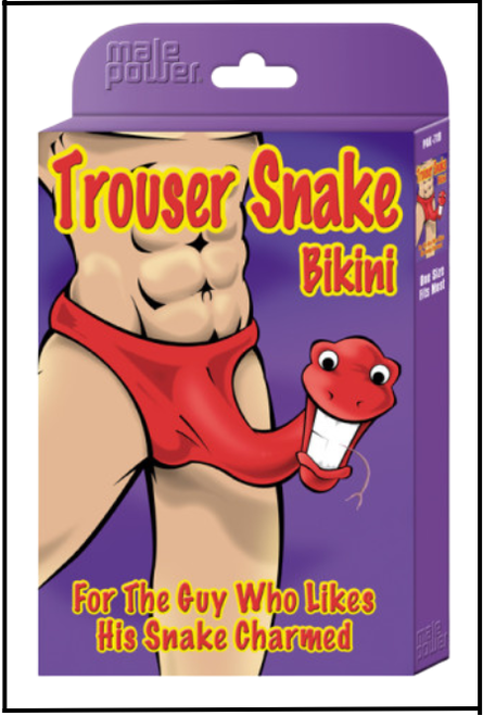 Men's Funny Trouser Snake Thong Underwear, Novelty Gag Gift, Bucks Night, Cheeky Male Costume, Shop online or instore at Singapore Charlie Cairns Australia.