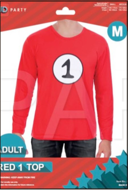 Adults Thing 1 Top for Cat In The Hat Themed Costume