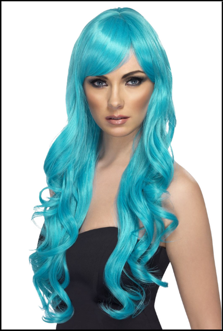 Desire Long Aqua Wig with Fringe